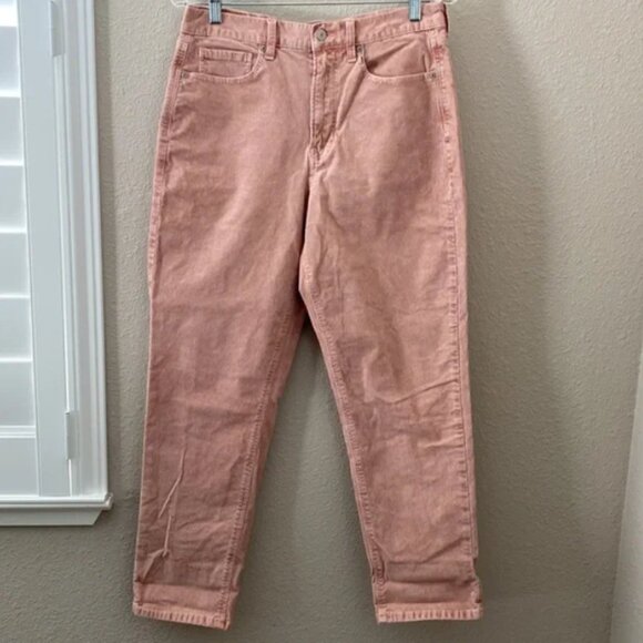 American Eagle Women's Super Stretch Corduroy Pants Size 8 Salmon Peach Pink - Picture 1 of 4